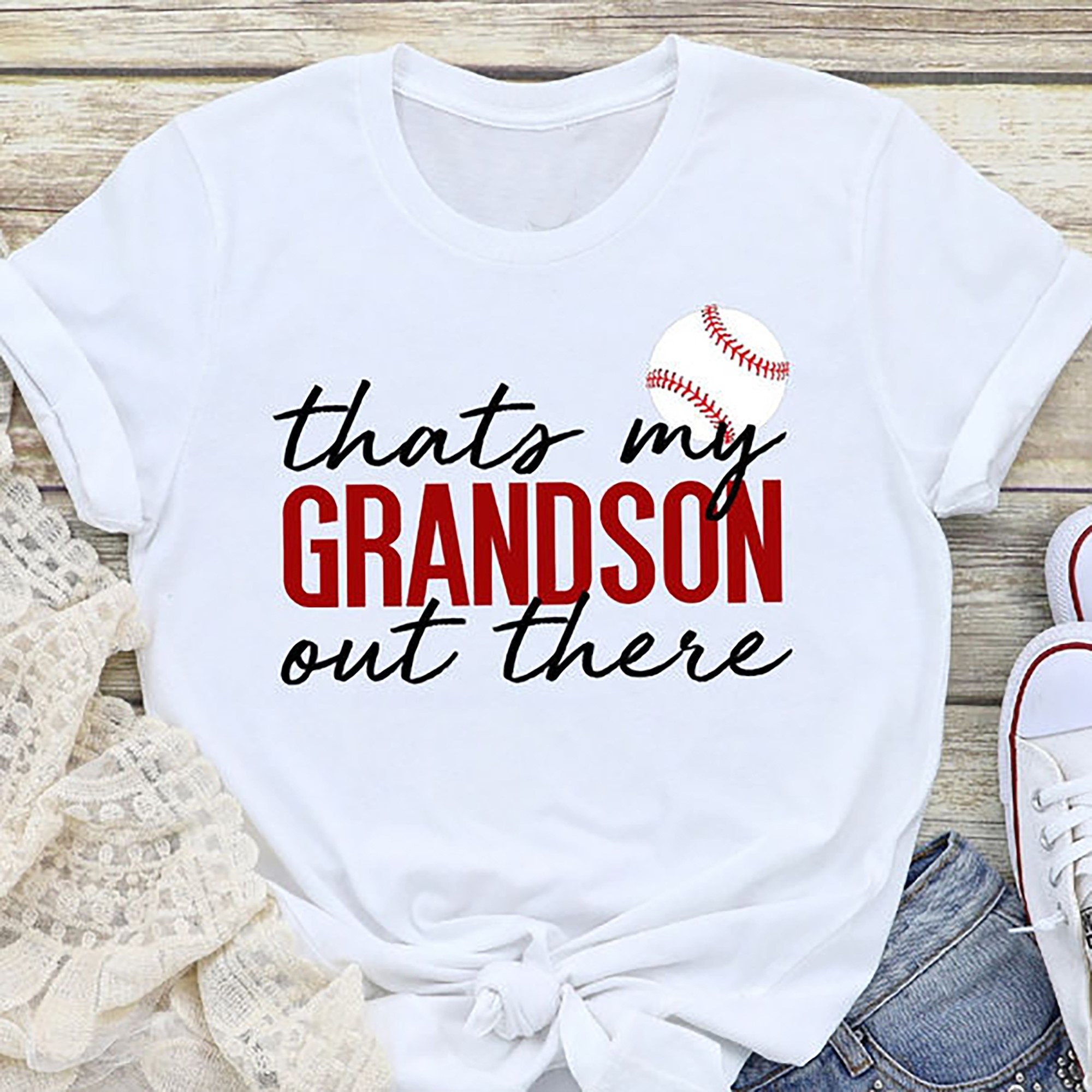 Baseball Thats My Grandson Out There Shirt Funny Matching | Etsy