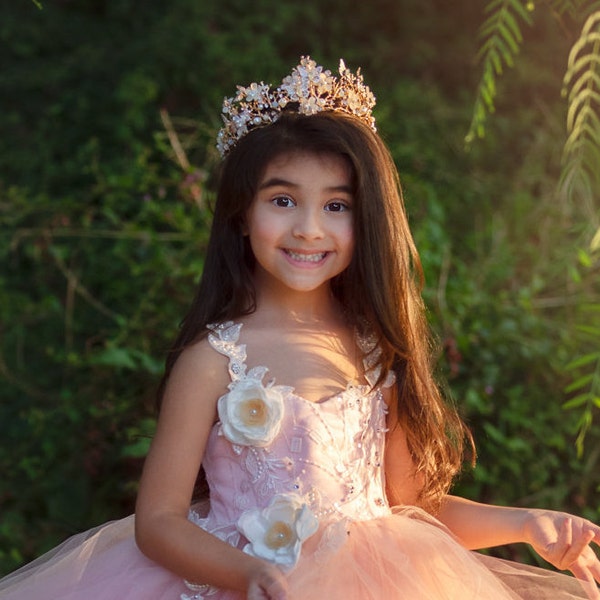 Tiara de cristal y pedrería de ensueño con perlas para adultos / Graduada / Corona de cumpleañera, Tiara de fiesta de cumpleaños, Corona de princesa, joyería para niños