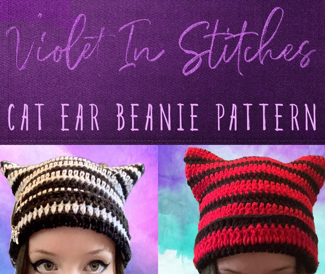 Cat Ear Beanie Crochet PDF PATTERN ONLY Easy Crochet Pattern, Crochet Pattern, Crochet Hat