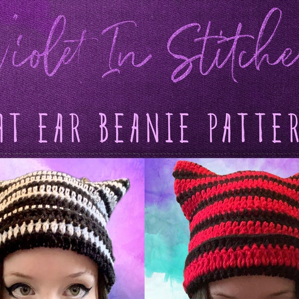 Cat Ear Beanie crochet PDF PATTERN ONLY!! Easy crochet pattern, crochet pattern, crochet hat, crochet beanie