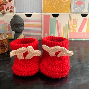 Reindeer Baby Booties, Cuff Baby Booties, Crochet Baby Booties, Cot Shoes, Booties, Baby, Baby Slippers, Crochet, newborn, Christmas, Moose image 4