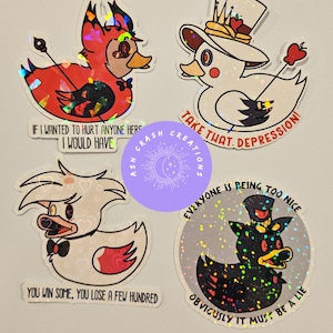 Hazbin Hotel Inspired Duck Stickers | Sticker Art | Fan Art Sticker