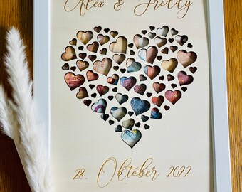 Personalized wedding gift for the newlyweds with the couple's names and date, also last minute