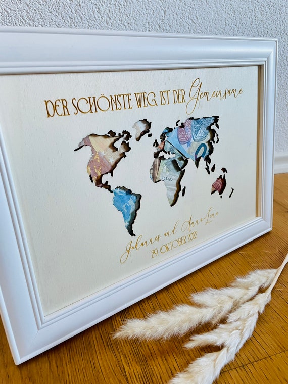 Hochzeitsgeschenk | Geldgeschenk zur Hochzeit mit den Namen des Brautpaars und Datum