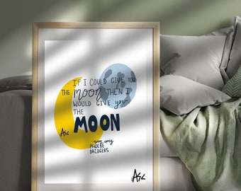 Affiche chanson lunaire | TÉLÉCHARGEMENT NUMÉRIQUE|