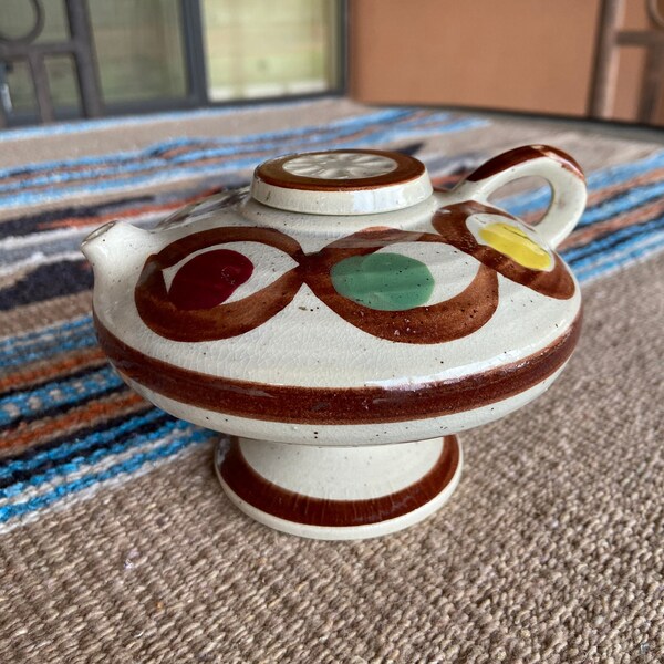 Handcrafted Japanese Pottery Mid Century Teapot, Retro Vintage