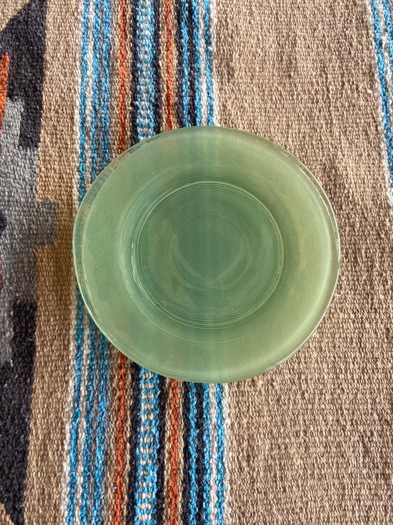Vintage Light Green Glass Plates Set of 3 Salad Plates Etsy