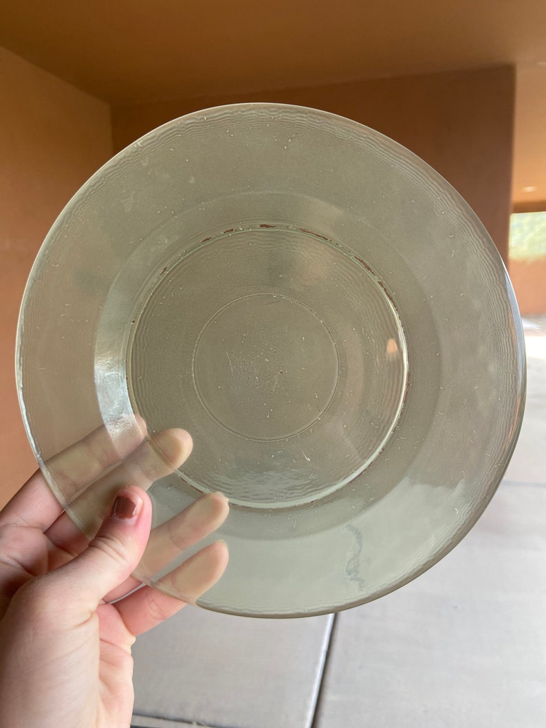 Vintage Light Green Glass Plates Set of 3 Salad Plates Etsy
