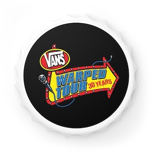 Retro Warped Tour Bottle Opener | Vintage Band Gift, Music Lover Accessory, Event Memorabilia, Kitchen Decor