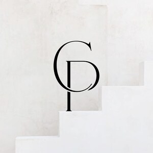 CP iniziali monogramma lettera SVG Logo, marchio personale, stemma nuziale, modificabile, marchio influencer dei social media, download istantaneo preconfezionato