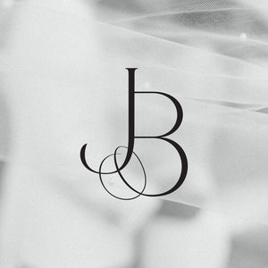 Initials JB Premade Monogram Letter SVG Logo, Personal Branding, Wedding Crest, Editable, Social Media Influencer Brand, Instant Download