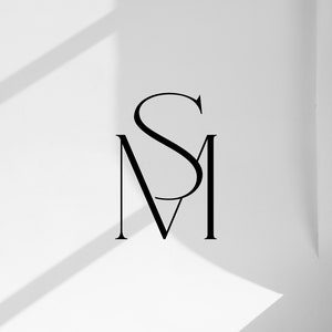 Initials SM Premade Monogram Letter SVG Logo, Personal Branding, Wedding Crest, Editable, Social Media Influencer Brand, Instant Download