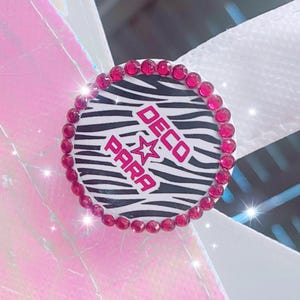 DECO PARA Pinback Botón con brillantes de diamantes de imitación Gyaru Gal Agejo J-Fashion