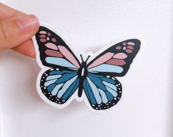 Butterfly Sticker | Pink Blue Butterfly Sticker | Vinyl Sticker