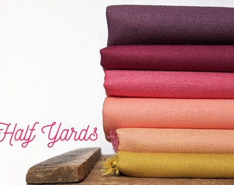 Half yard fabric bundle, Solid fabric bundle, Quilting fabric, Cotton fabric bundle, Quilt fabric bundle, Essex linen, Peppered Cotton