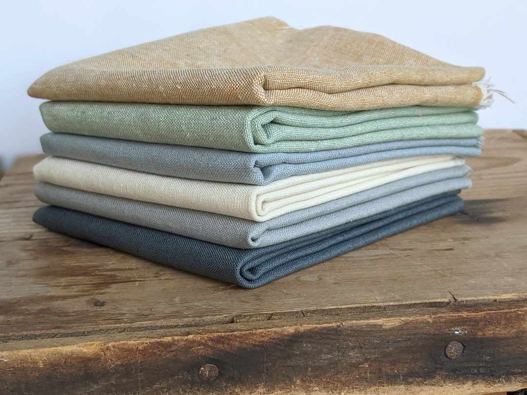 Essex Linen Fabric, Fat Quarter Fabric Bundle, Cotton Linen Blend, for ...