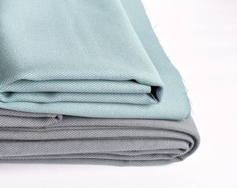 Cotton twill fabric, Ventana Twill, Robert Kaufman, Twill fabric by the yard, Light blue twill