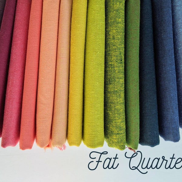 Fat quarter bundle, Fabric bundle, Shot cotton, Quilting fabric, Cotton fabric bundle, Essex linen, Peppered Cotton, Embroidery fabric