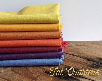 Peppered Cotton, Fabric bundle, Shot cottons, Peppered cotton, Yarn dyed fabric, Solid fat quarters bundle, Quilt fabric, Embroidery fabric