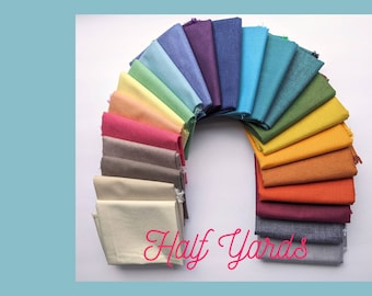 Build your own, Half yard fabric bundle, Rainbow Fabric Bundle, Peppered Cotton fabric, Shot Cotton fabric, Shott cotton, Woven fabric