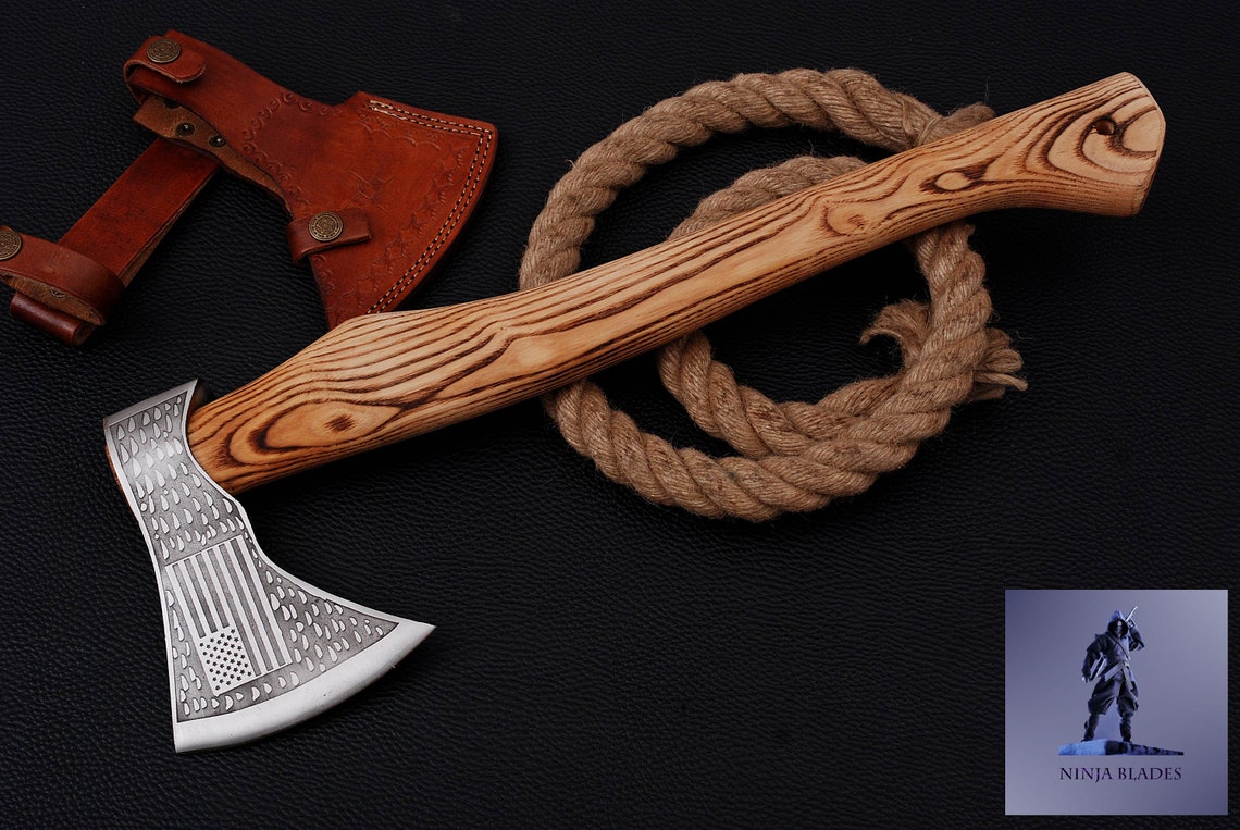 Custom Handmade Axe Handmade Texas Flag Eching Axe Viking Axe Etsy
