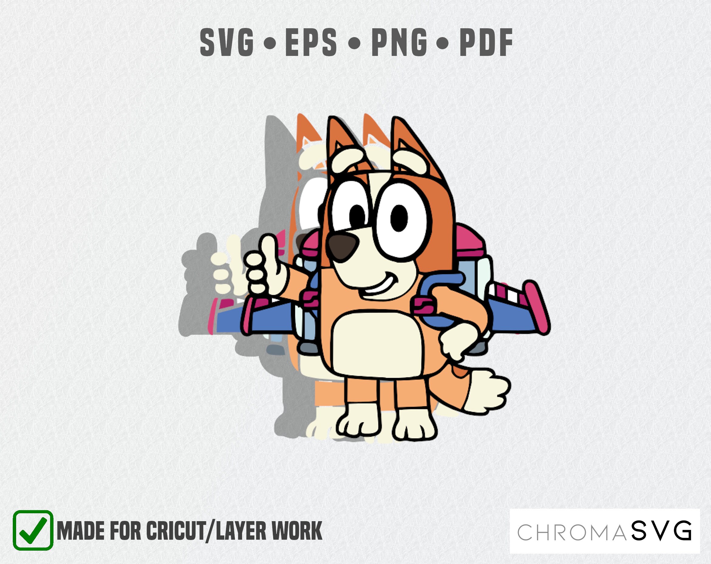 Bluey Jetpack Bingo SVG PNG Eps Pdf Files Layered for Etsy