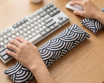 Geometric Arc Keyboard Wrist Rest, Handmade Washable Buckwheat, Graduation New Job Gift for Him, Desk Accessories for Men and Women