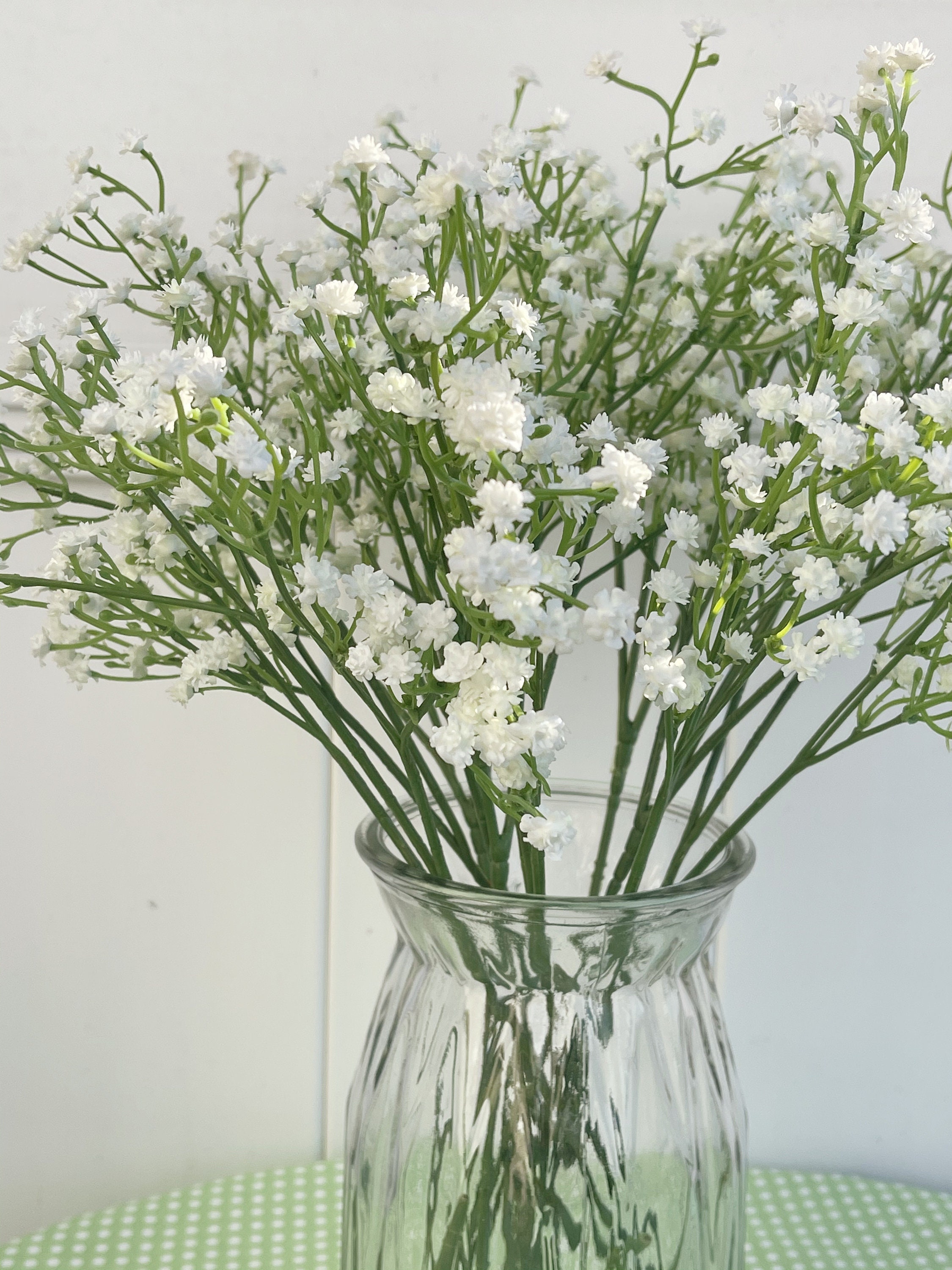 Gypsophila Artificial Flowers With Glass vase Real Touch Etsy.de