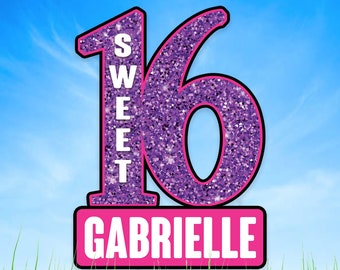 Sweet 16 Birthday Personalized Yard Sign, Happy 16th Birthday Custom Yard Sign