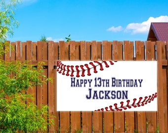Baseball Theme Personalized Banner | Baseball Birthday Custom Banner | Baseball Party Personalized Birthday Banner