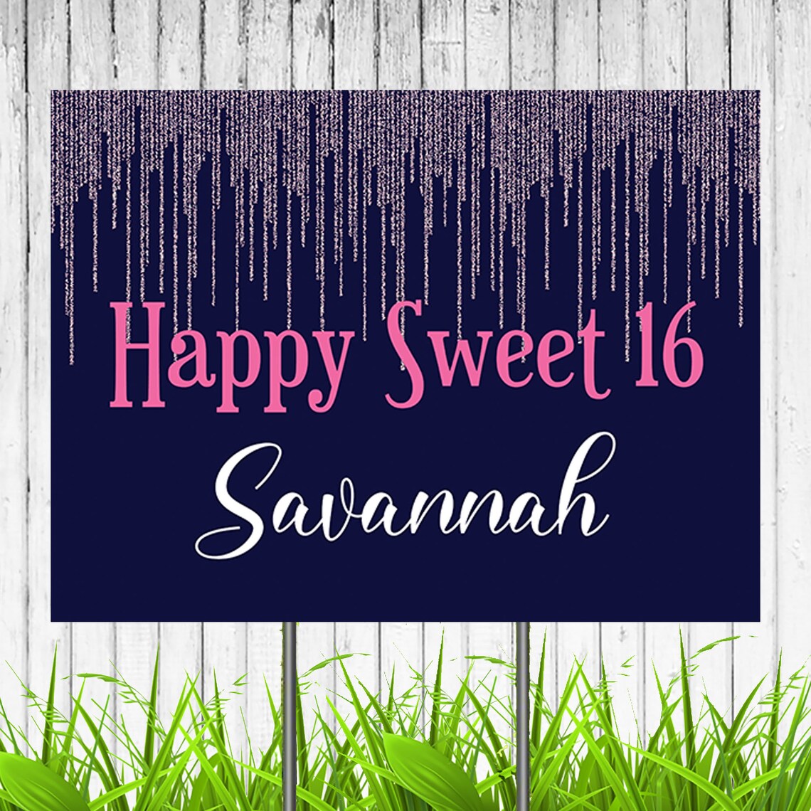 Happy Sweet 16 Personalized Yard Sign, Sweet 16 Custom Yard Sign Etsy