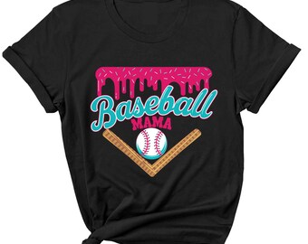 Camiseta de mamá de béisbol / Camiseta de béisbol con helado / Camiseta de mamá de béisbol / Camiseta de mamá de béisbol con helado