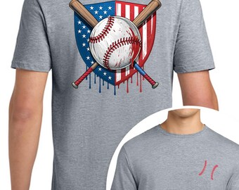 Majestic Gorilla Sports | Patriotic Baseball T-shirt | Baseball Shirt | Baseball Drip Tee