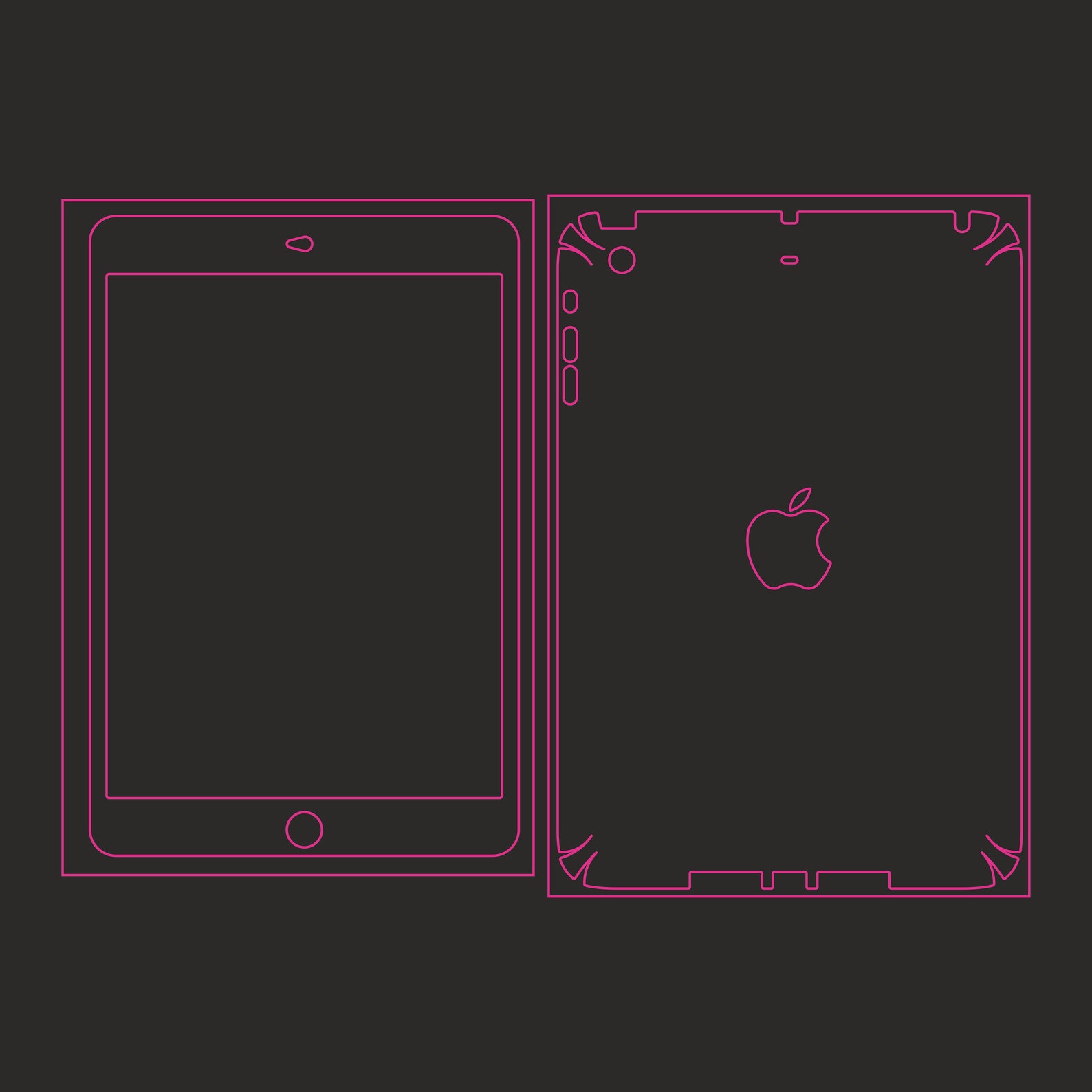 Apple iPad mini 2 Skin Cut Template Templates for cutting | Etsy