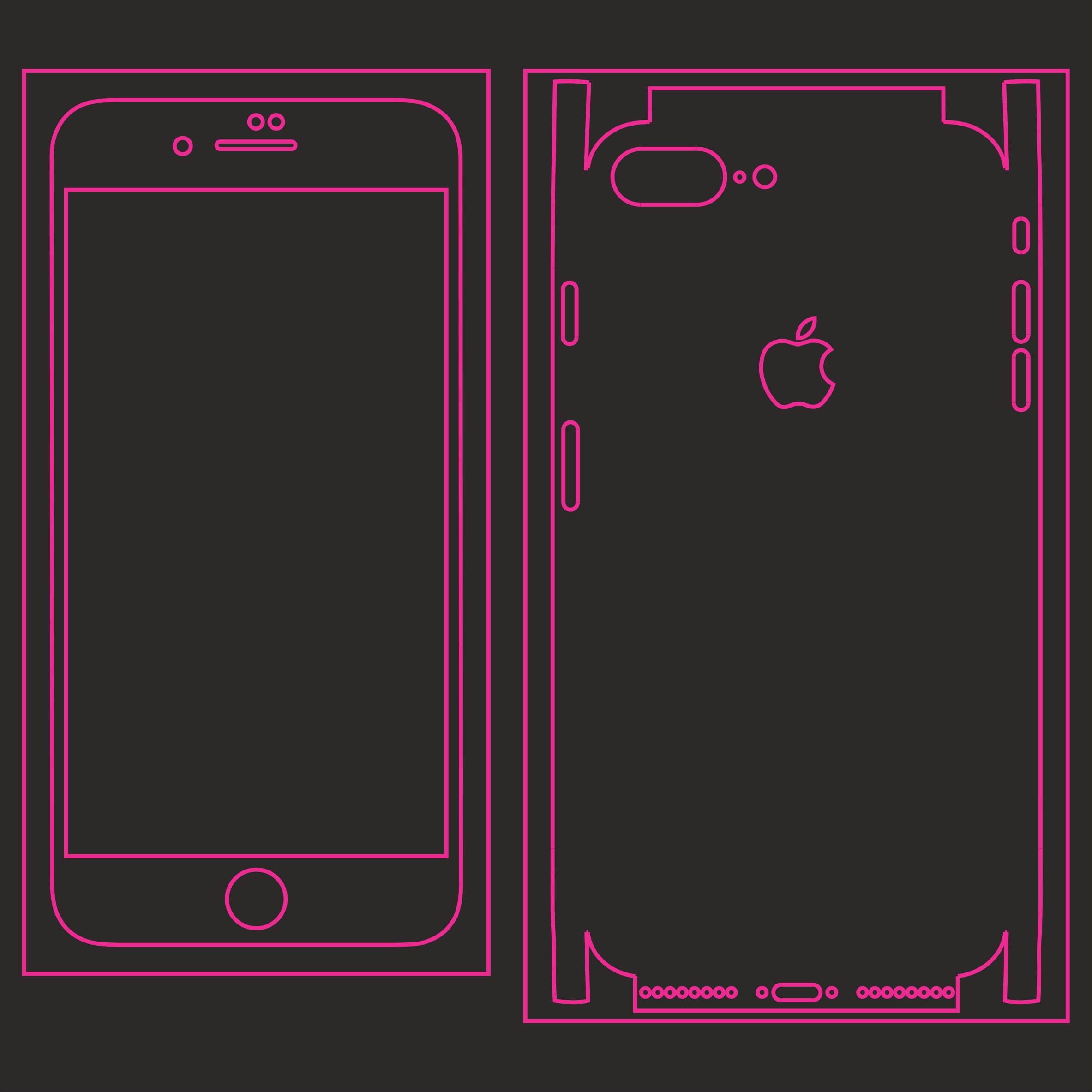 IPhone 8 plus full wrap skin cutting template DWG DFX EPS Etsy