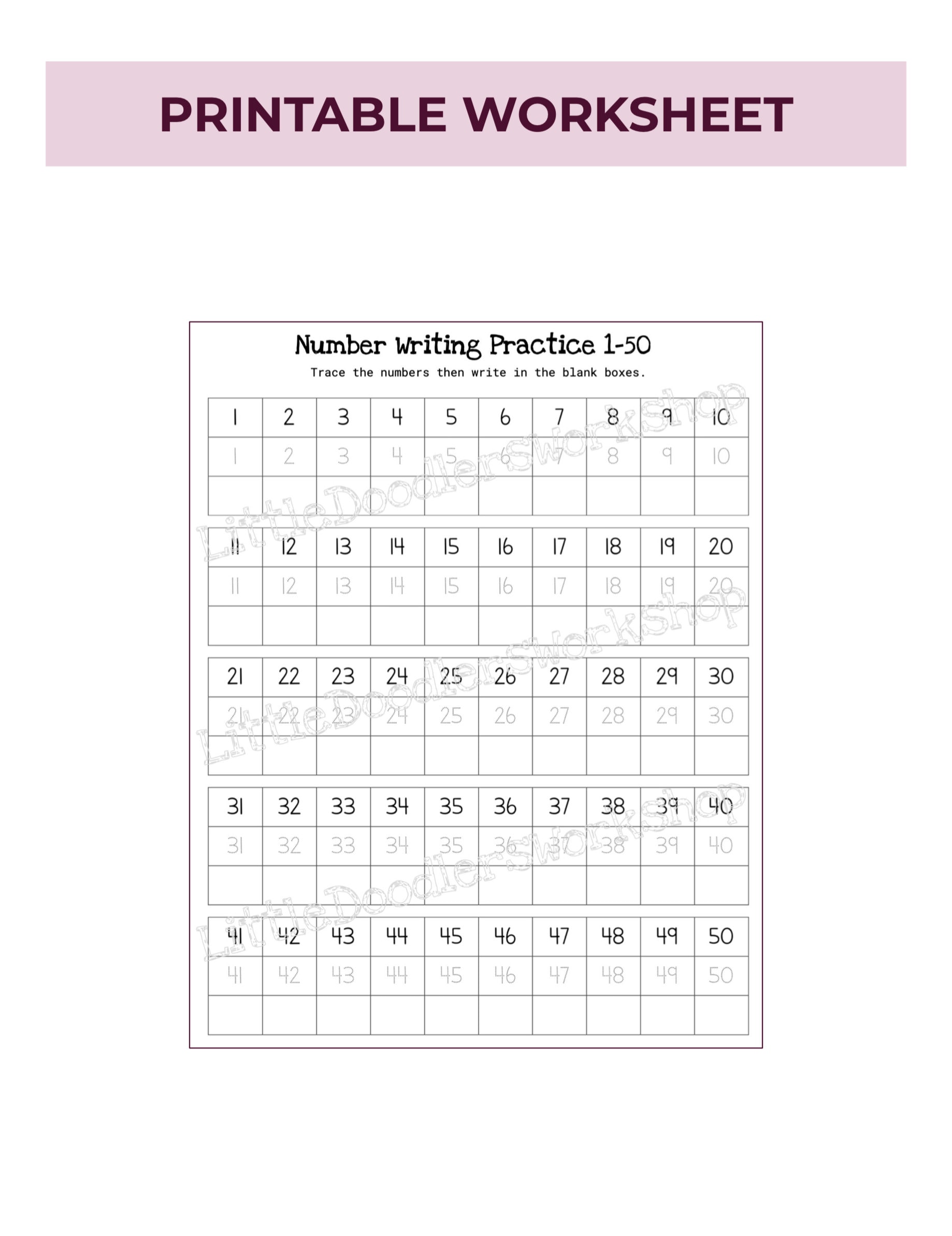 numbers-1-to-50-worksheet