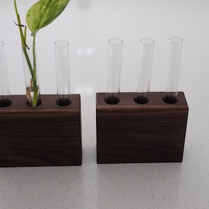 Propagation Station - 3 holes - Block - Walnut and Glass Tubes