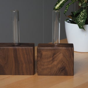 Propagation Station  Set- 1 hole - Block - Walnut Wood and Glass Tubes