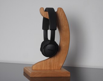 Wooden Headphone Stand/Holder - Made with Cherry Wood