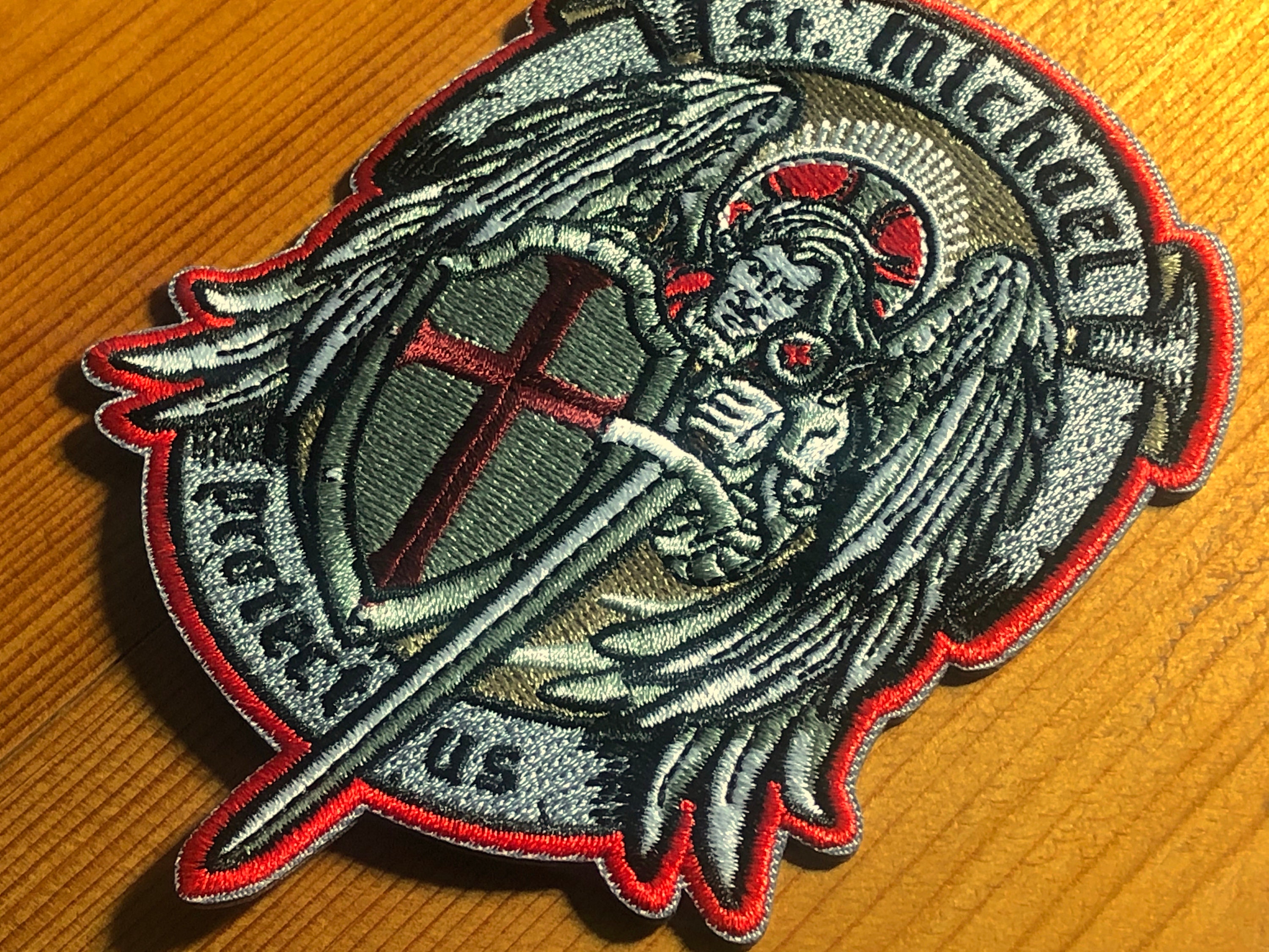Modern SAINT Michael St. MICHAEL Protect Us Wings Patch Morale | Etsy