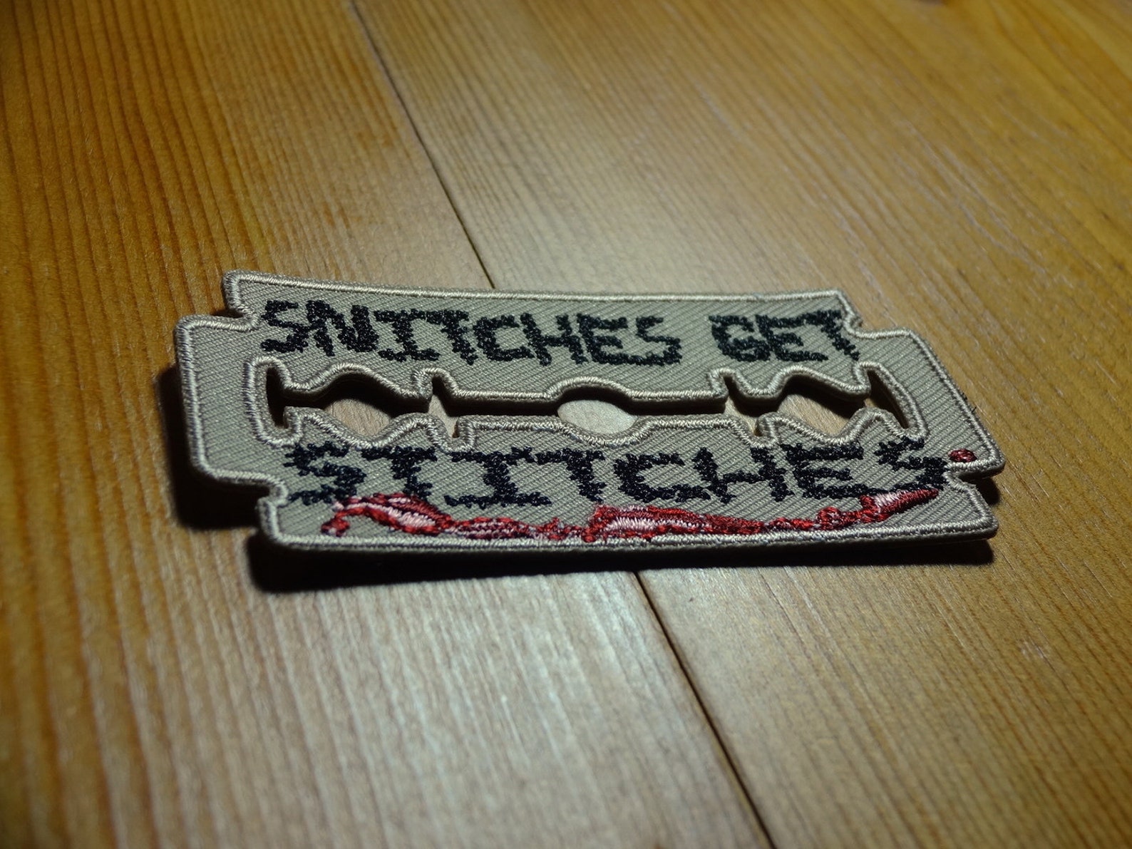 SNITCHES GET STITCHES Patch Morale Gillette Razor Blade Blood Etsy Canada