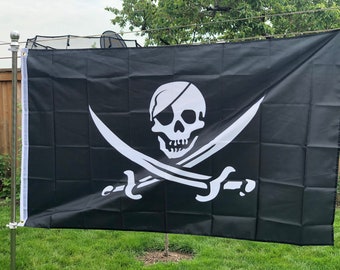 CALICO Pirate Jack Rackham Banner Flag 12"x18" Boat Dorm Cave Nautical Skull CALICO Pirate Jack Rackham Banner Flag 12"x18" Boat Dorm Cave Nautical Skull