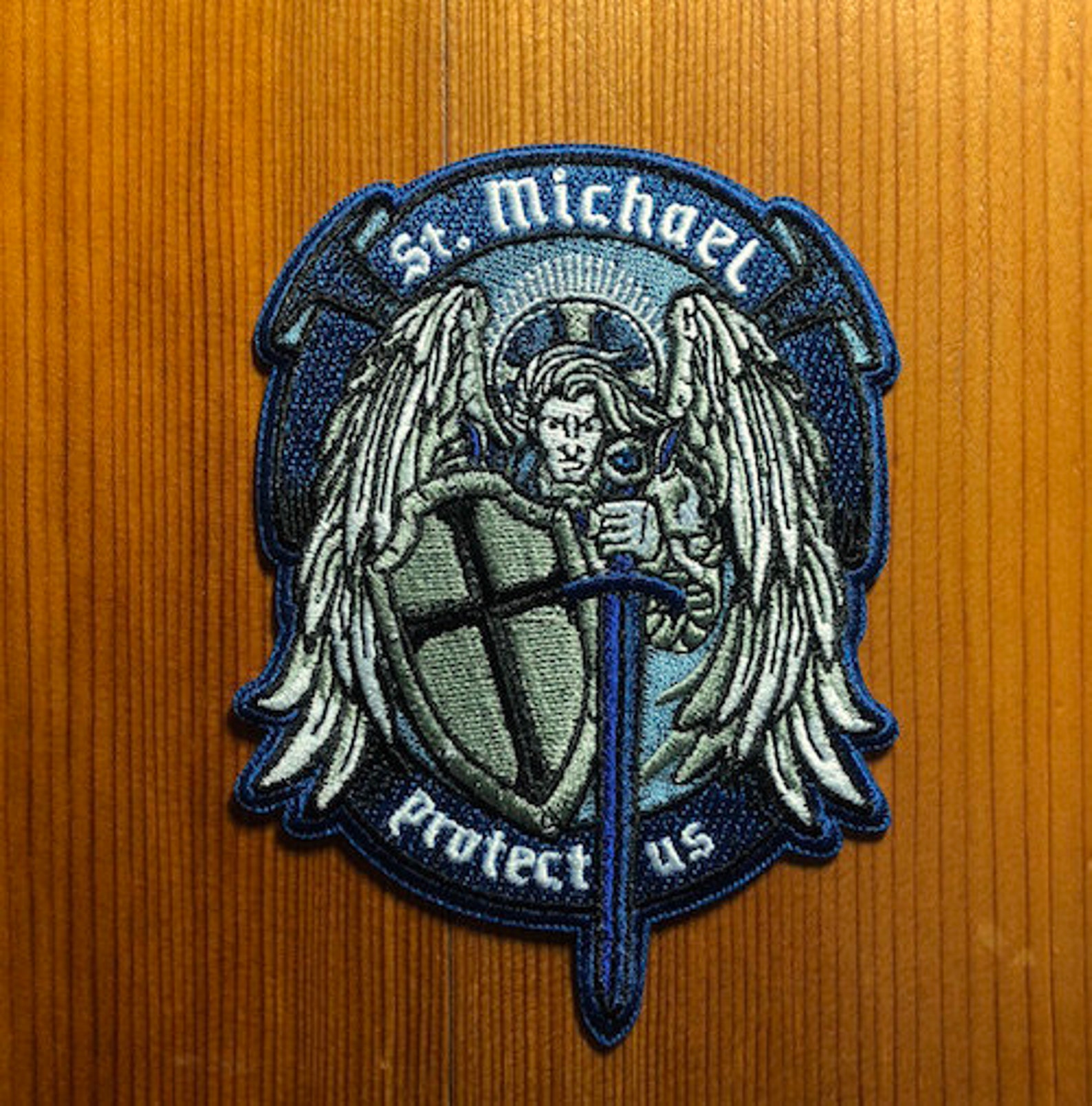 Modern SAINT Michael St. MICHAEL Protect Us Wings Patch Morale - Etsy