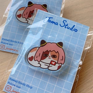 Spilla carina Anya Mochi Cat / Spille Kawaii Neko / Accessori e decorazioni per borse e zaini / regali per gli amanti degli anime / regali adorabili