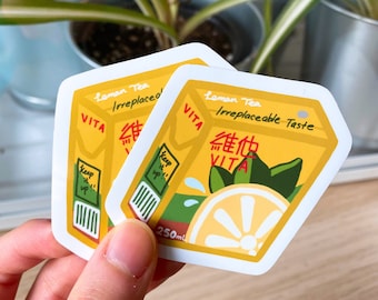 Cute VITA Lemon Tea Sticker, HK snacks Sticker, Asian Food Sticker, Laptop sticker, Journal sticker, HK Kawaii sticker, Planner sticker