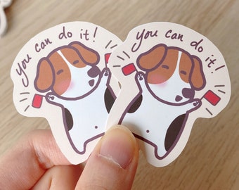 Cute kawaii Beagle Dog Stickers | You can do it | die cut puppy stickers l Bujo, Planner, Laptop, decorative phone stickers