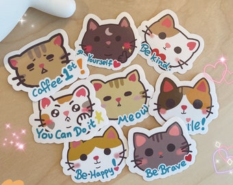 Cat Stickers Set | Pack of 8 or 16! | Cute and Kawaii laptop, bullet journal stickers | Decorative stickers | Perfect for Cat Lovers