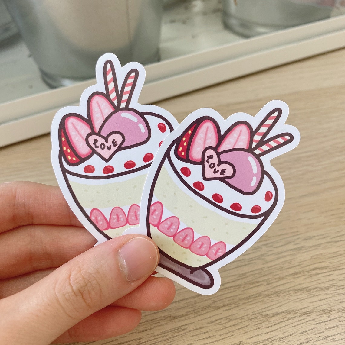 Kawaii Sweets Stickers Cute stickers Pink handmade die cut Etsy