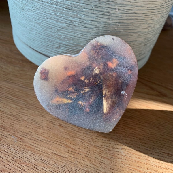 Homemade Heart Dried Rose Soap Bar