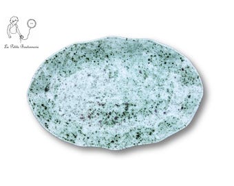 2 serving plates - Small ceramic dishes - Green - Handcrafted / Ceramic plate - Green